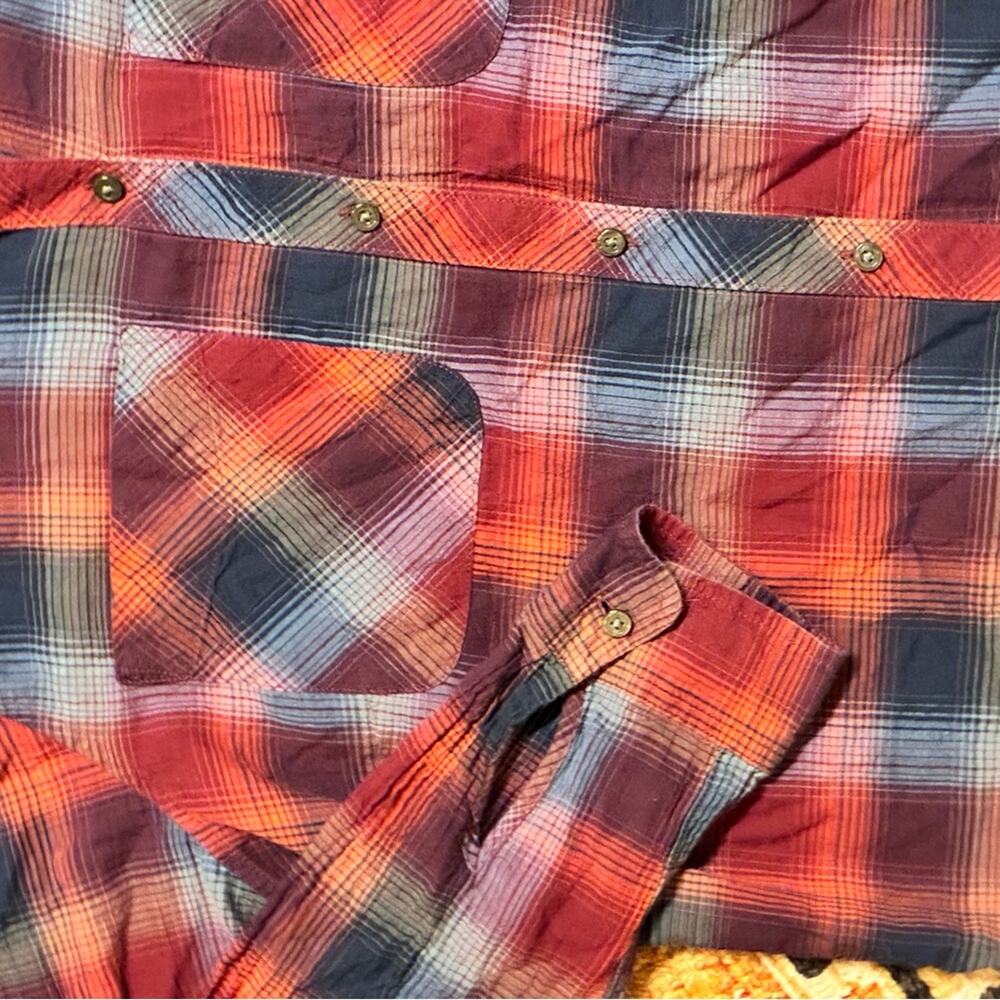 Eddie Bauer Red & Blue Classic Fit Plaid Cotton Button Down Shirt L - Picture 5 of 6